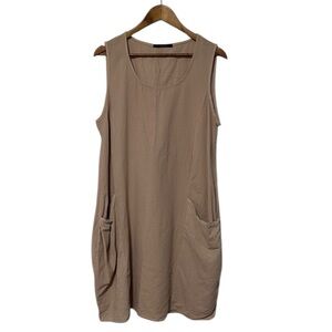 NWT Giocam 100% Peruvian Cotton Tank Dress with Pockets Lagenlook
